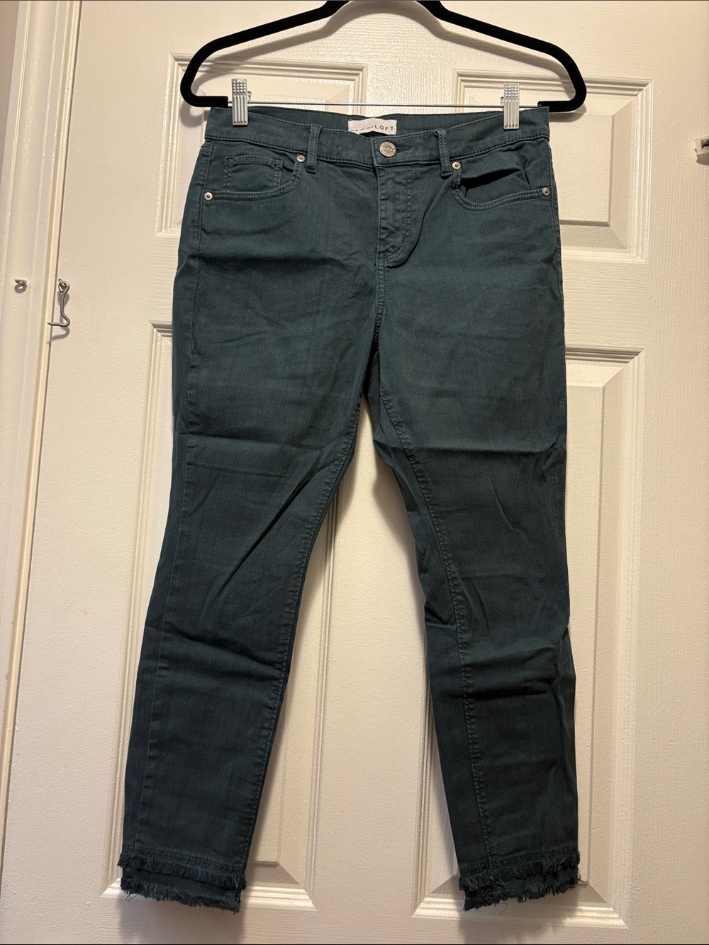 Womens Green Slim Ankle Jeans